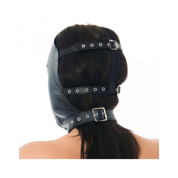 Rimba masque facial en cuir nappa noir
