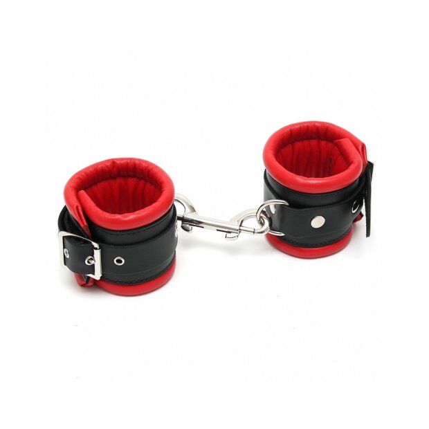 Rimba Padded Ankle Cuffs Black Red