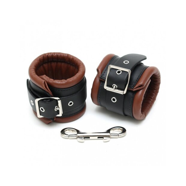 Rimba Padded Ankle Cuffs Black Brown