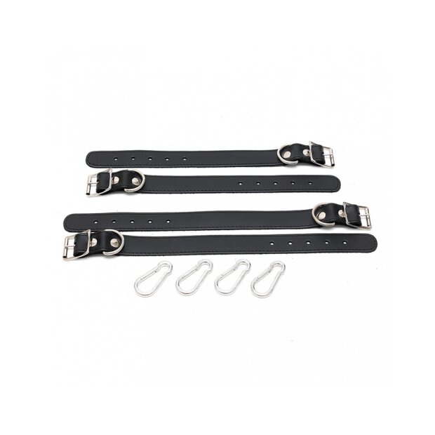 Rimba 4-teiliges Set aus Hand- und Fußfesseln Schwarz Silber