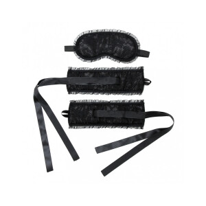 Rimba Menottes effet satin avec masque Noir