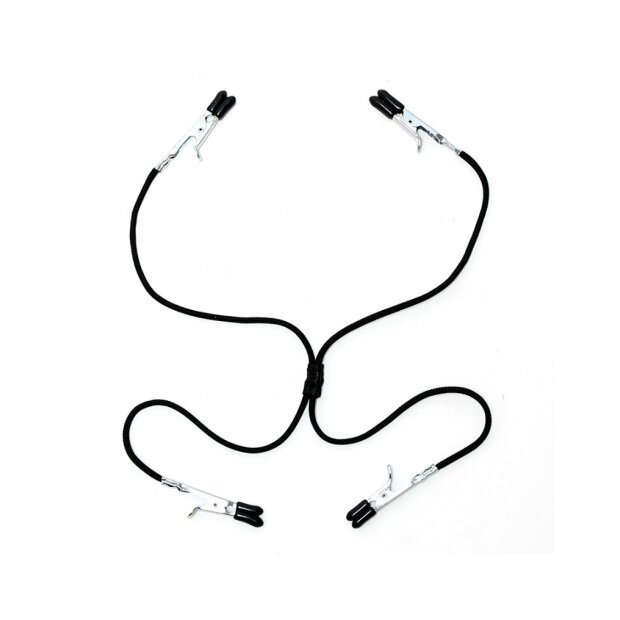 Rimba Pinces pour tétons et lèvres intimes avec élastique Noir Argent