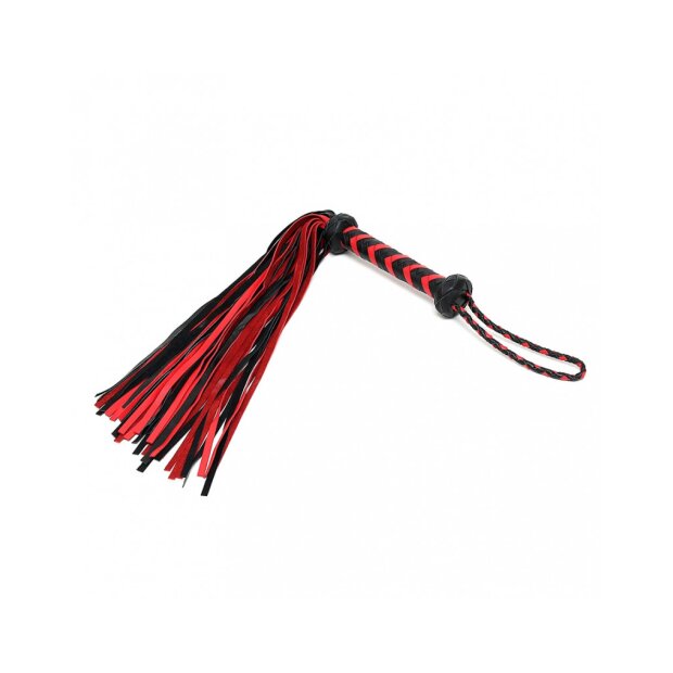 Rimba Flogger tressé Rouge Noir 50 cm