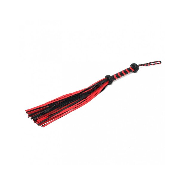 Rimba Flogger tressé Rouge Noir 50 cm