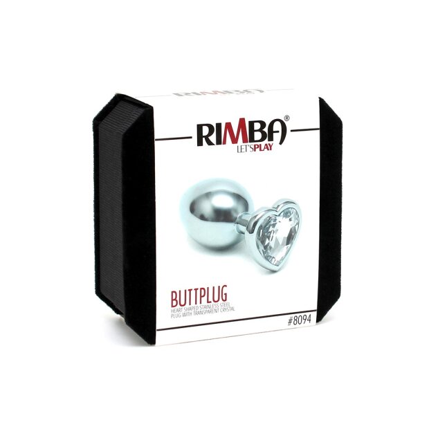 Rimba Analplug mit herzförmiger Basis Silber Ø 3 cm