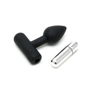 Rimba Mini Analplug mit Vibration Schwarz Ø 2,4 cm