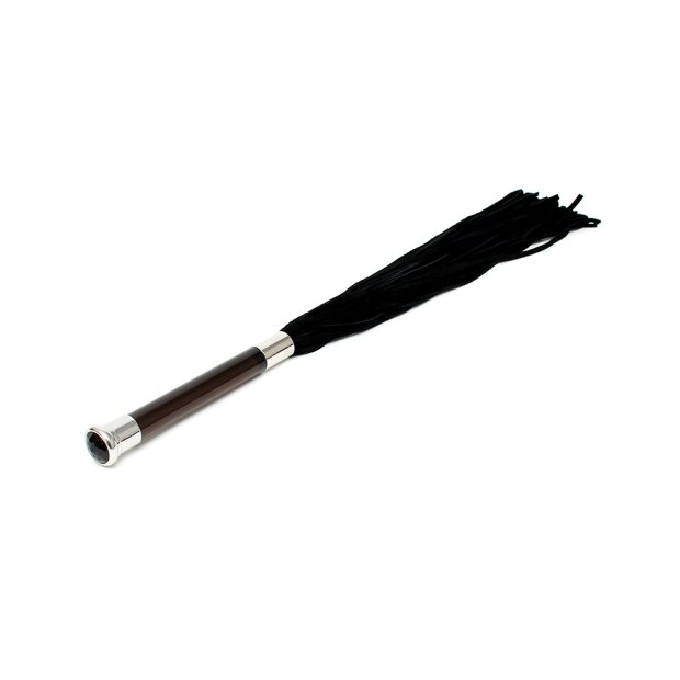 Rimba Suede Flogger with glass handle and crystal 58 cm