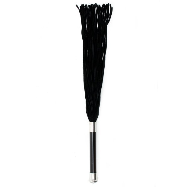 Rimba Suede Flogger with glass handle and crystal 58 cm