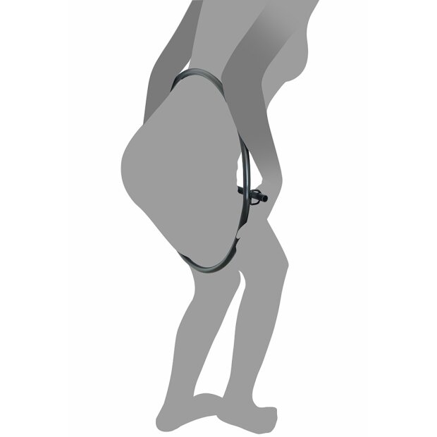 Rimba Restraint Ring with leather cuffs and padlock