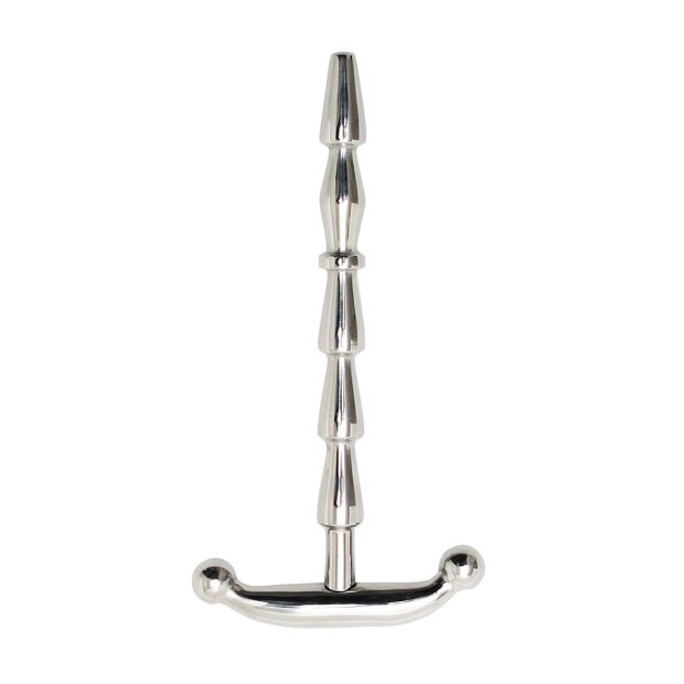 Rimba Ribbed Urethral Sound Silver 7 mm