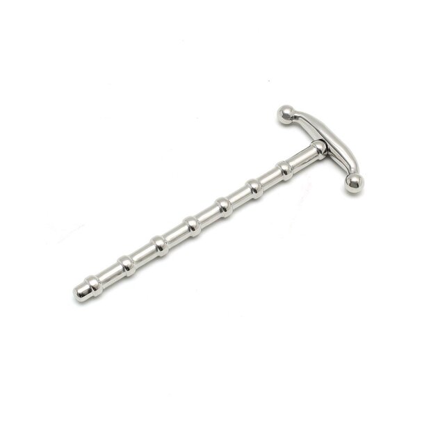 Rimba Ribbed Urethral Sound Silver 8 mm
