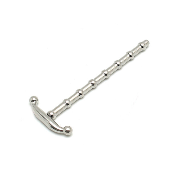Rimba Ribbed Urethral Sound Silver 8 mm