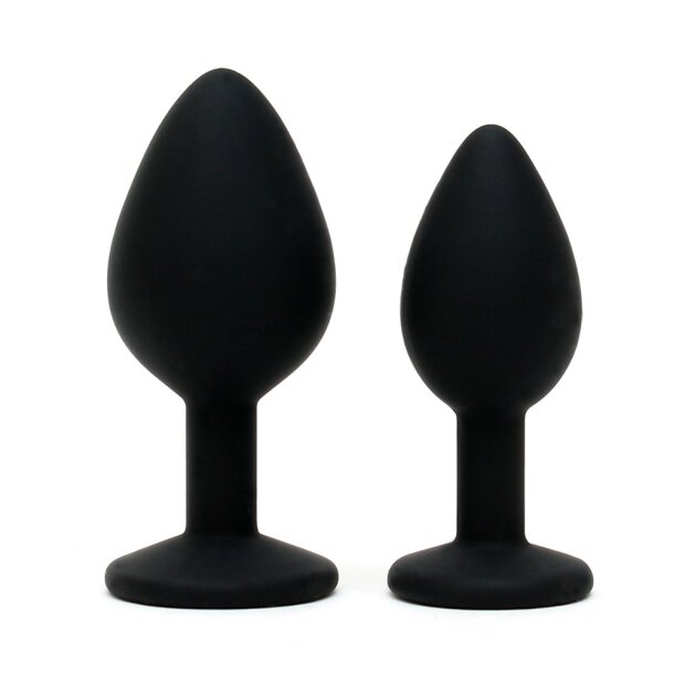 Rimba 2-teiliges Buttplug Set Schwarz Ø 2,8-3,8 cm