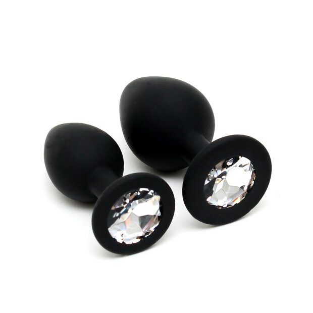 Rimba 2-teiliges Buttplug Set Schwarz Ø 2,8-3,8 cm