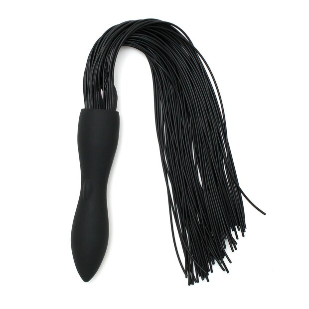 Rimba Latex Play - Whip with Vibrating Dildo - Black