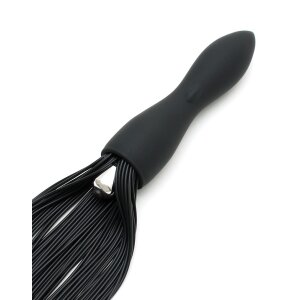 Rimba Latex Play - Whip with Vibrating Dildo - Black