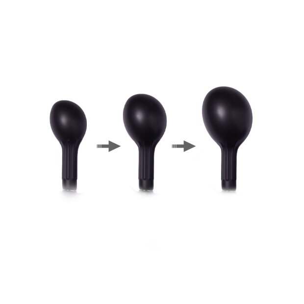 Rimba Latex Play - Inflatable Anal Plug with Pump - Black