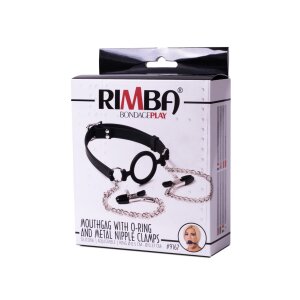 Rimba Latex Play - Mouthgag with O-Ring and Nipple Clamps...