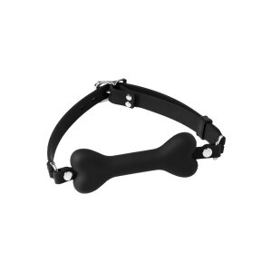 Rimba Latex Play - Mouthgag with Dogbone - Black