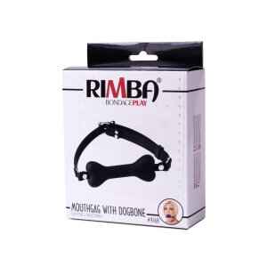 Rimba Latex Play - Mouthgag with Dogbone - Black
