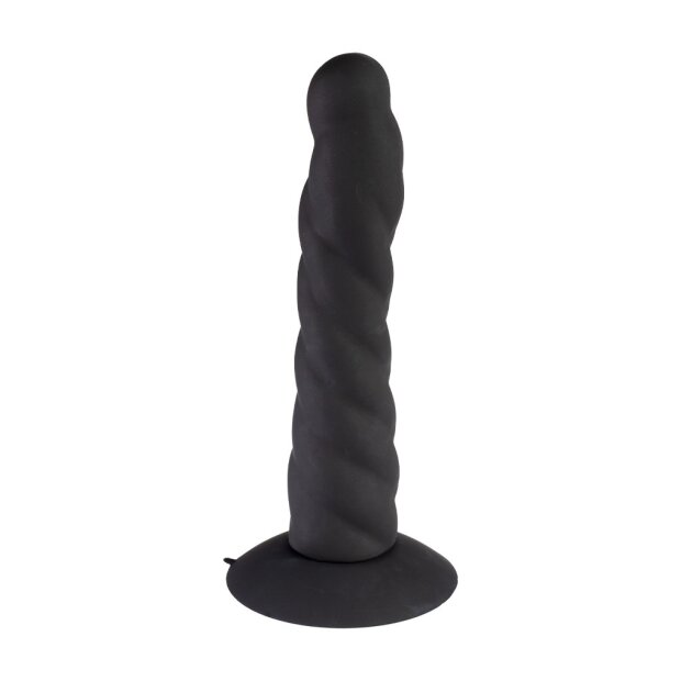 Rimba Latex Play - Exchangeable Dildo for Strap-on with Sucking Cup - Black