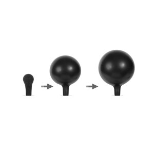 Rimba Latex Play - Inflatable Anal Plug with Pump - Black