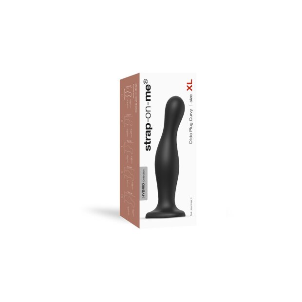 Strap-On-Me - Dildo Plug Curvy Size XL - Black - 18 cm