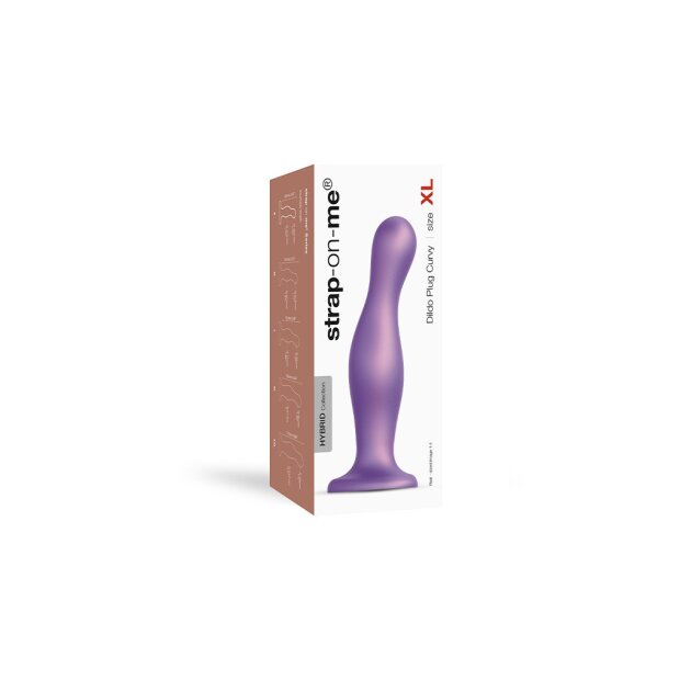 Strap-On-Me - Dildo Plug Curvy Size XL - Metallic Purple - 18 cm
