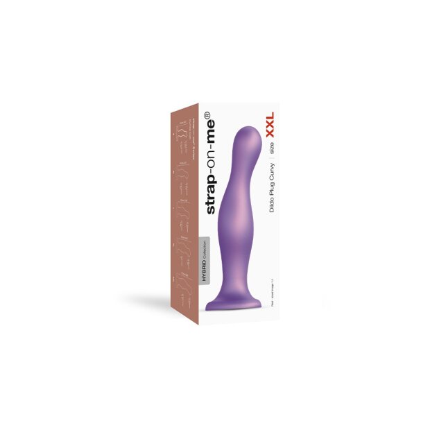 Strap-On-Me - Dildo Plug Curvy Size XXL - Metallic Purple - 19 cm