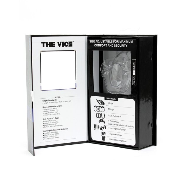 The Vice Chastity Cock Cage Plus Transparent
