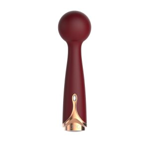 Viotec - Firelick - Mini Wand Vibrator - Gold & Wine Red