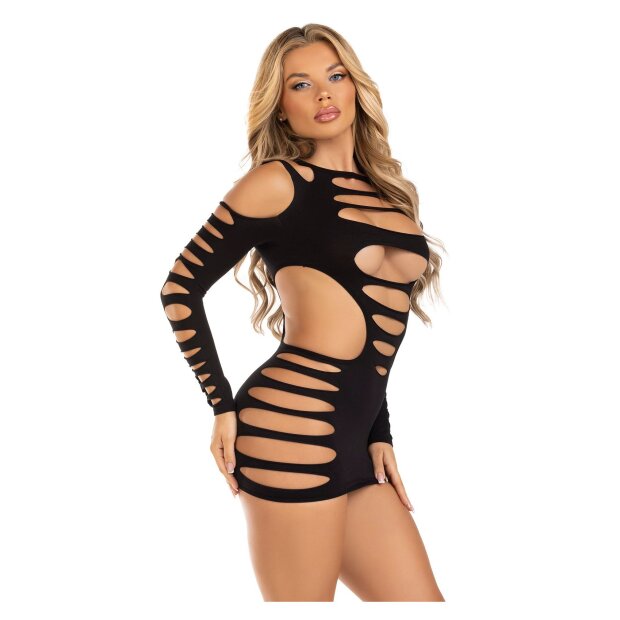 Leg Avenue Shredded cut-out mini dress schwarz O/S