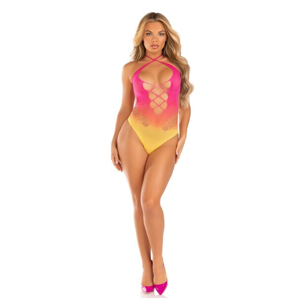 Leg Avenue Seamless ombre halter bodysuit pink O/S