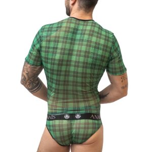 ANAIS Men Magic T-shirt with check pattern green, black S