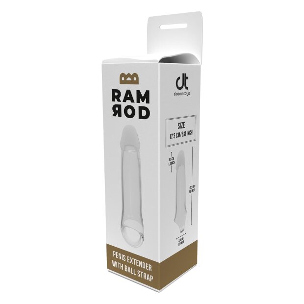 Dream Toys Ramrod Penishülle mit Hodenring transparent 17,3 cm