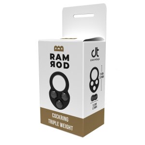 Dream Toys Ramrod Penisring mit 3 Gewichtkugeln schwarz