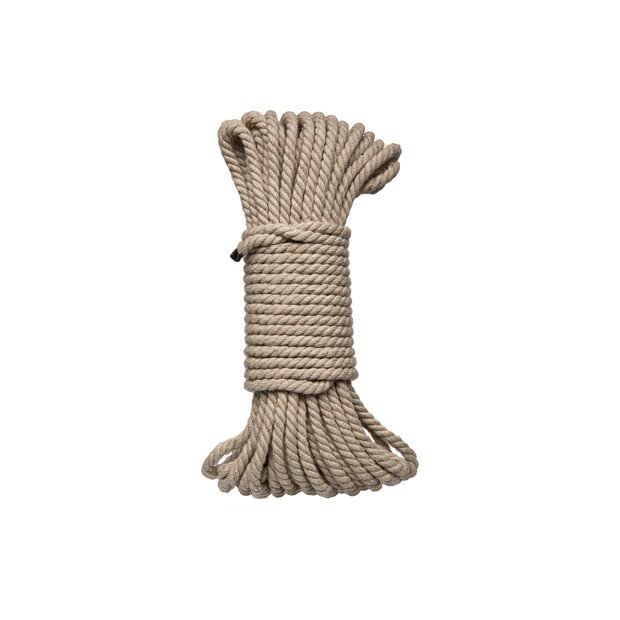 Doc Johnson Bind and Tie - 6mm Hemp Bondage Rope - 50 ft - Natural