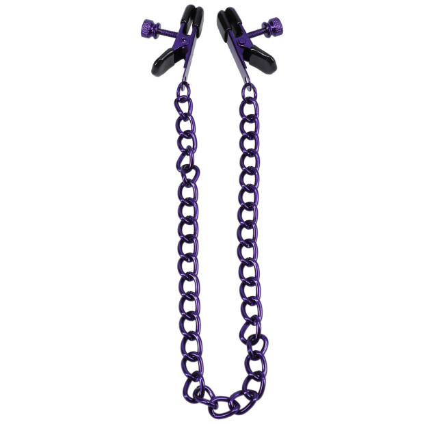 Doc Johnson Chained Up Nipple Clamps Purple