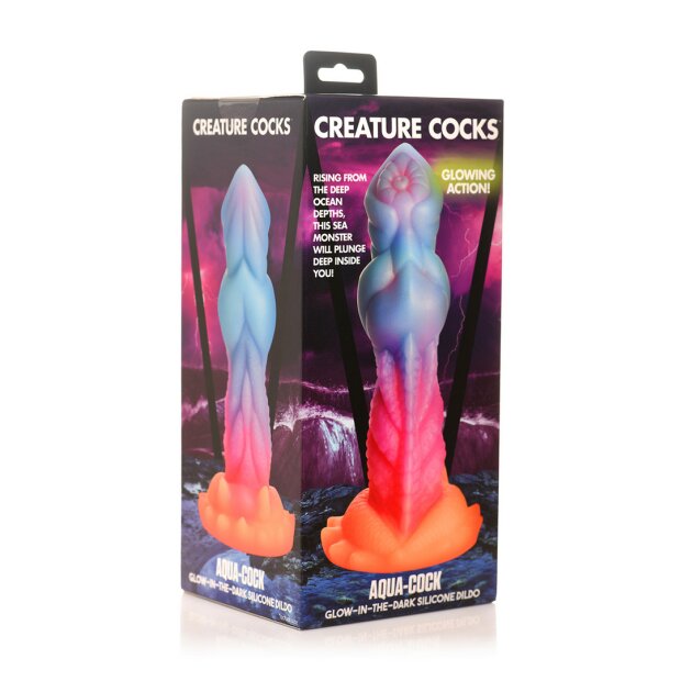 XR Brands Aqua Cock - Gode en silicone glow-in-the-dark