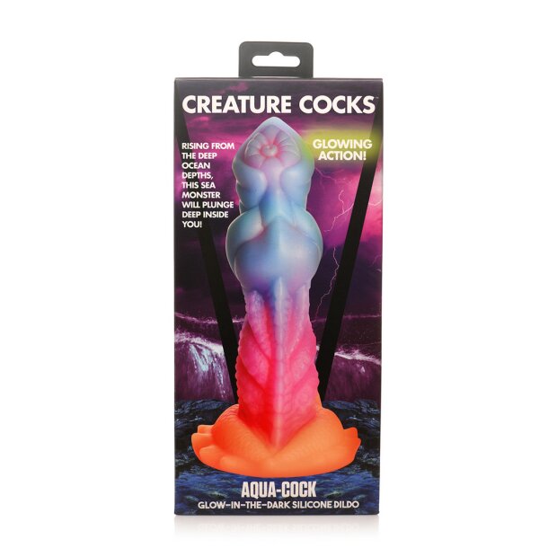 XR Brands Aqua Cock - Gode en silicone glow-in-the-dark
