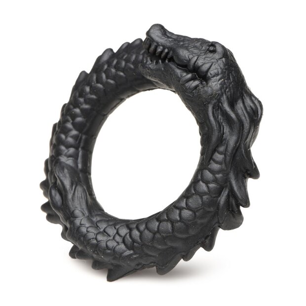 XR Brands Black Caiman - Silikon Cock Ring - Schwarz
