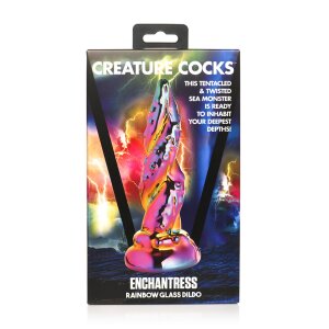 XR Brands Enchantress - Gode en verre arc-en-ciel