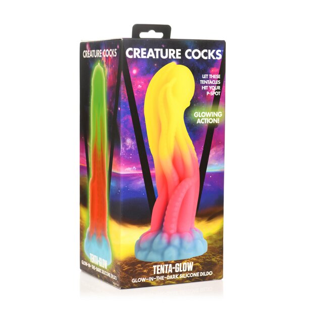 Tenta Glow - Glow-in-the-Dark Silicone Dildo - 21,6 cm