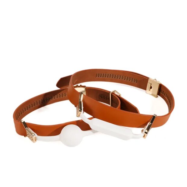 LOCKINK - Ball-Gag & Gag-bite Set - brown