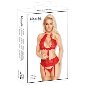 kissable - Suspender set red S/M - L/XL
