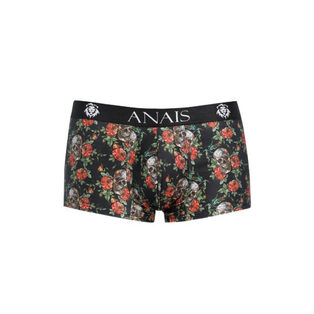 ANAIS Hommes Power Boxer avec roses rouges et têtes de mort noir S