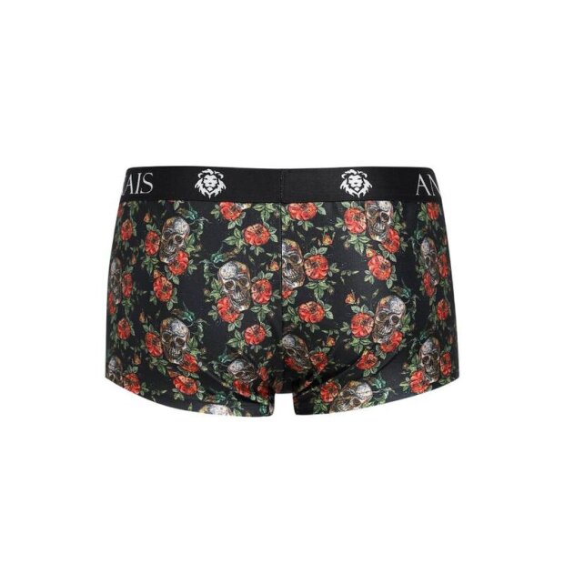 ANAIS Hommes Power Boxer avec roses rouges et têtes de mort noir S