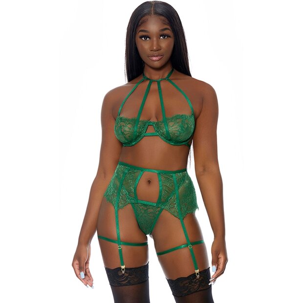 Forplay In Full Bloom Dessous Set grün S - XL