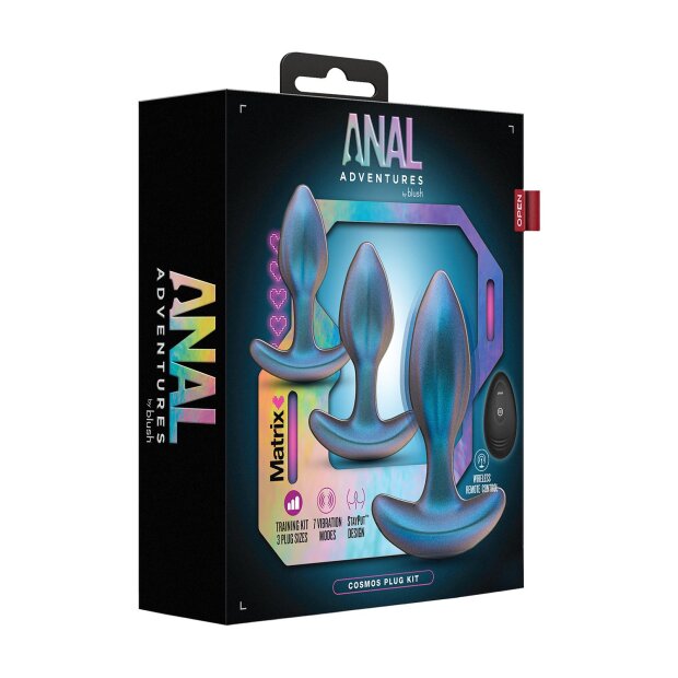 Blush Anal Adventures Matrix Cosmos Plug Kit Lunar Blue