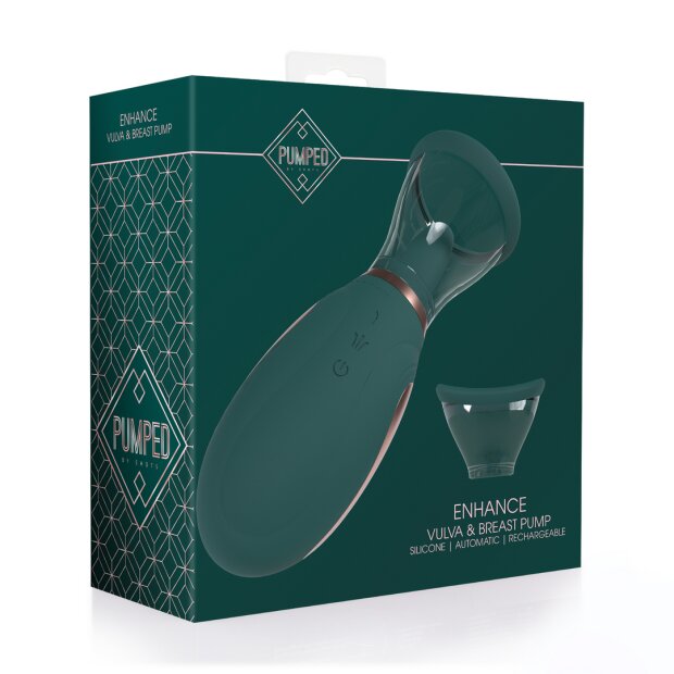Shots Enhance - Pompe à seins et à vulve rechargeable - Vert forêt